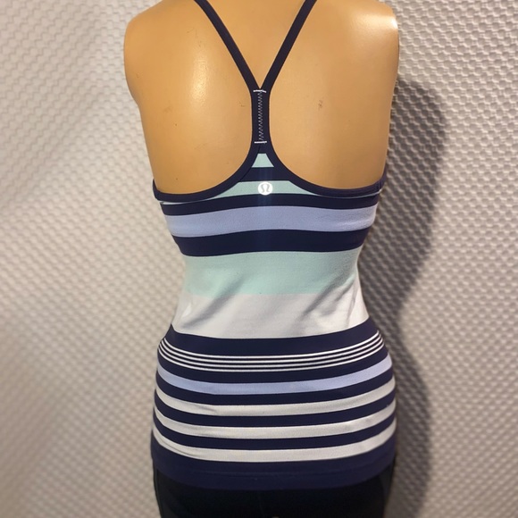 Lululemon Striped Power Y Tank Top Size 4 - Picture 3 of 4